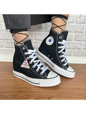 ⭐Converse Chuck Taylor Wedge Platform Sz 9.5 Womens Shoes Sneakers Black A11909C